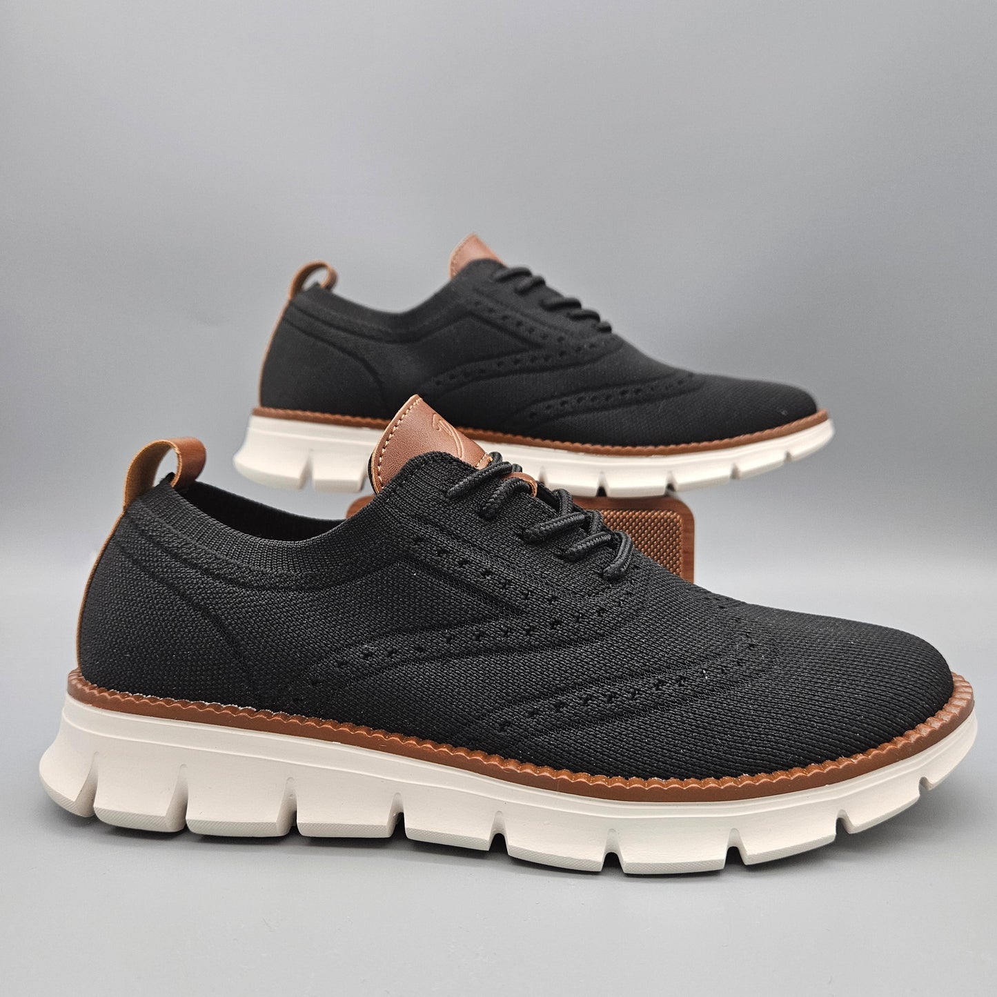 Autumn Comfy breathable Orthopedic Oxford Sneakers For Wide Feet - black