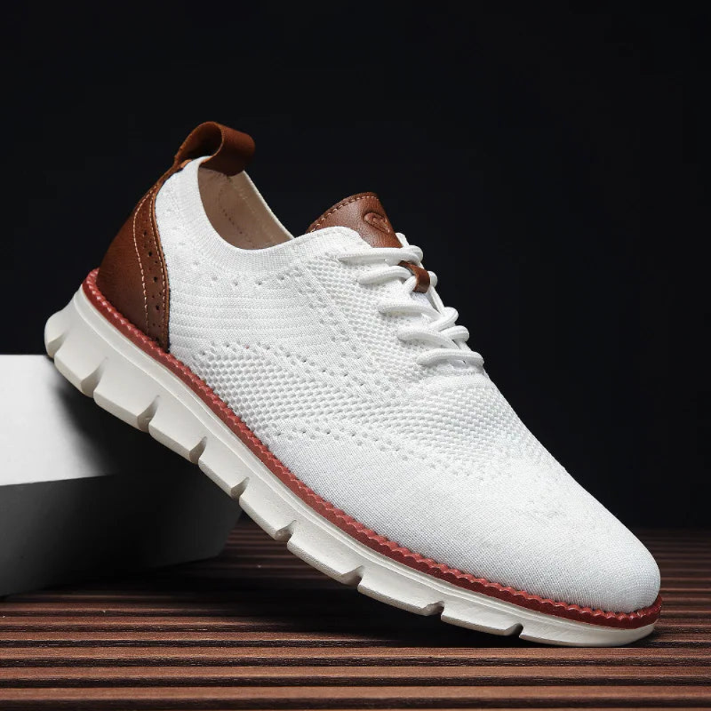 Comfy Non Slip Casual Lace Up Comfort Sneakers - white