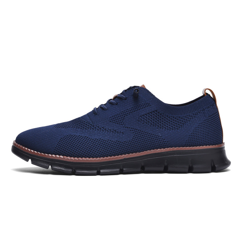 Black Sole Super Comfy breathable Orthopedic Mesh Sneakers For Wide Feet - Navy Blue