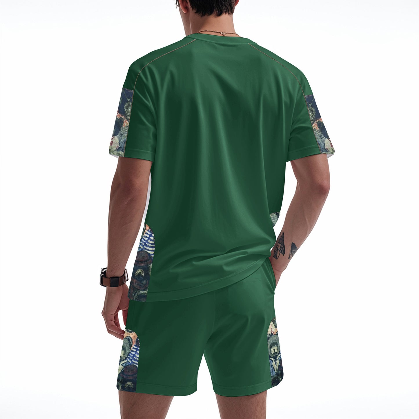 Men's Short-Sleeve Graphic Tee and Shorts Gym Set