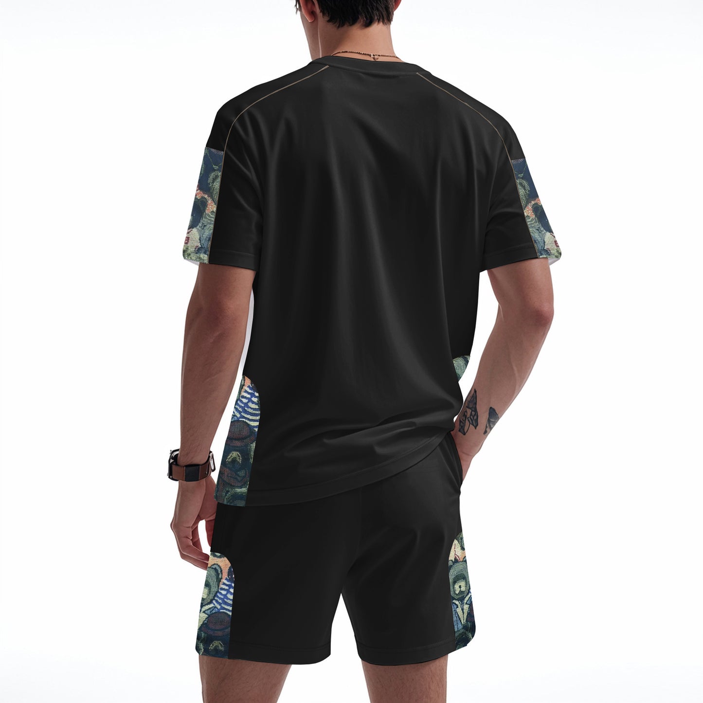 Men's Short-Sleeve Graphic Tee and Shorts Gym Set