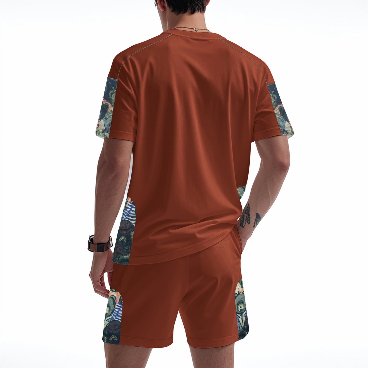 Men's Short-Sleeve Graphic Tee and Shorts Gym Set