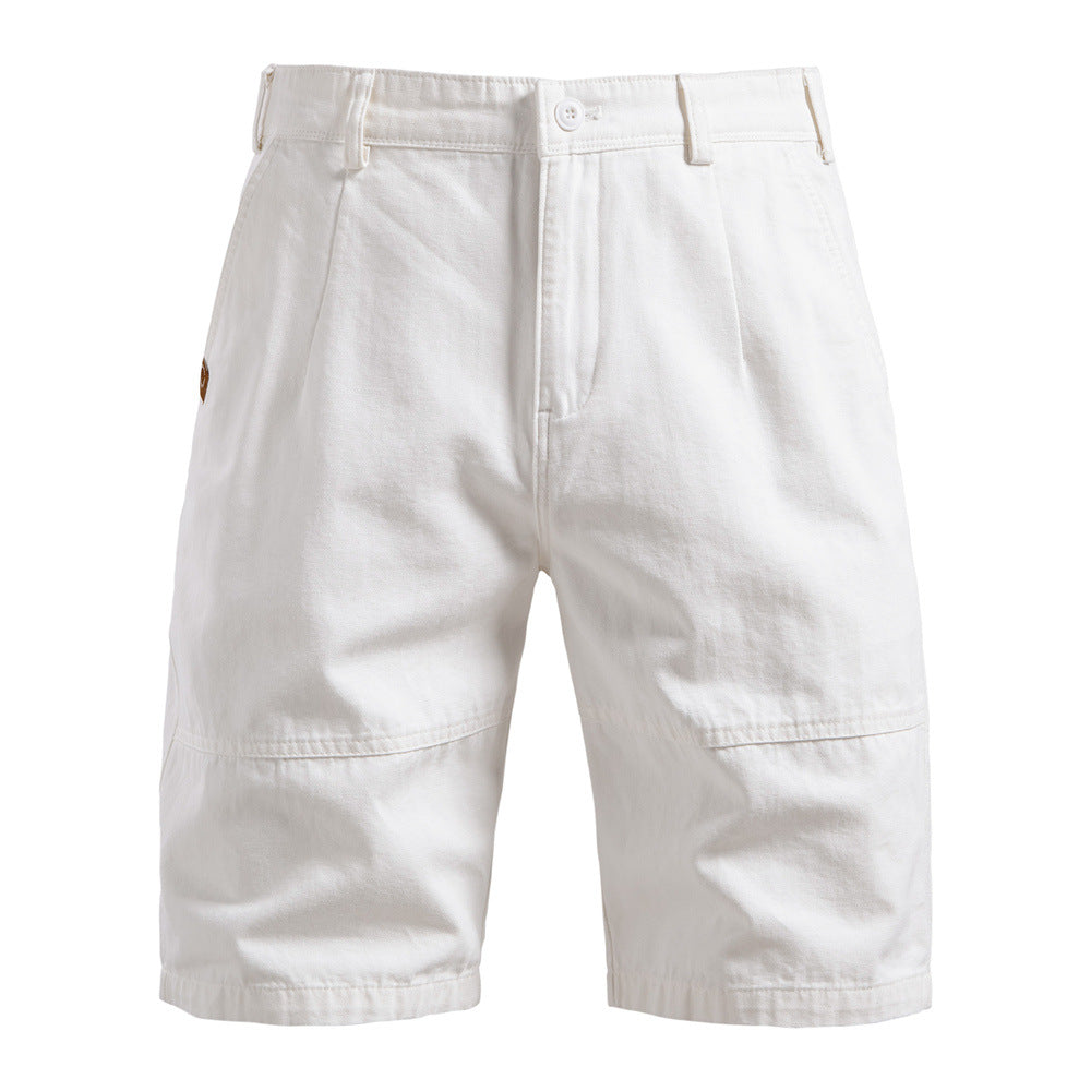 Men's Durable Pleated Shorts with Multiple Pockets