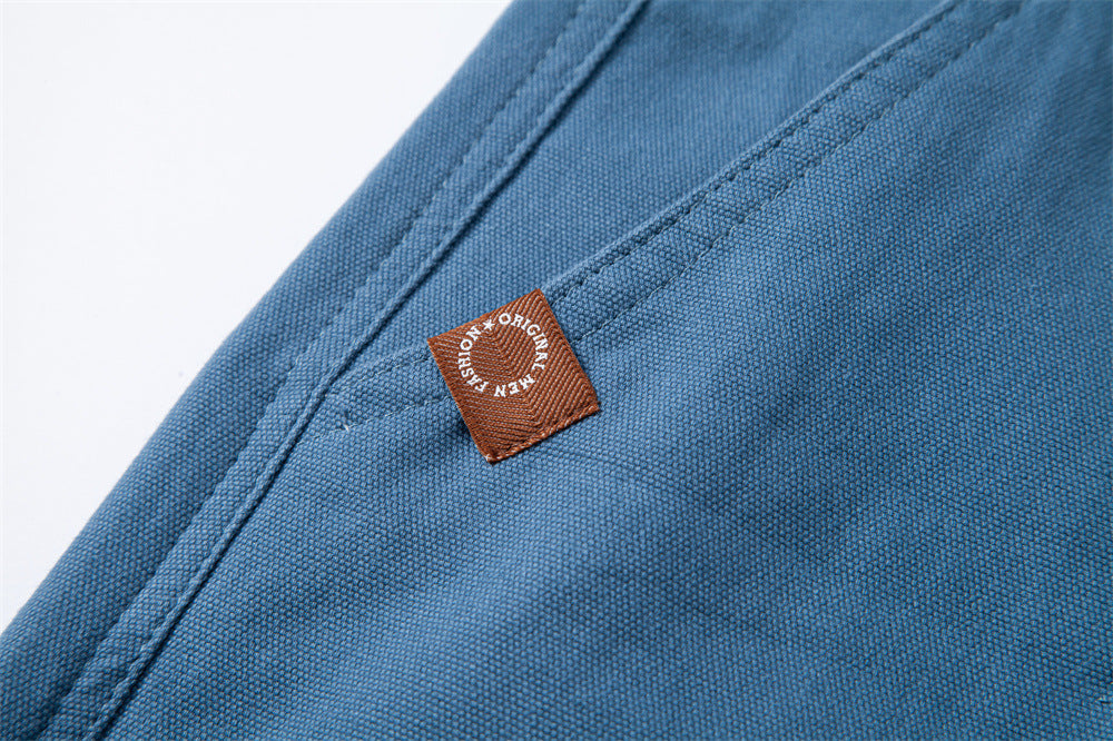 Men's Durable Pleated Shorts with Multiple Pockets