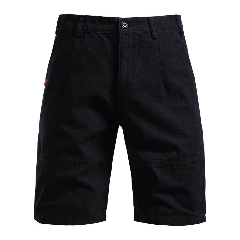 Men's Durable Pleated Shorts with Multiple Pockets