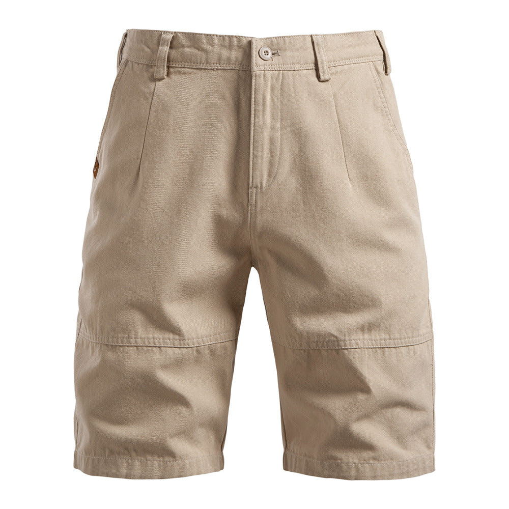 Men's Durable Pleated Shorts with Multiple Pockets