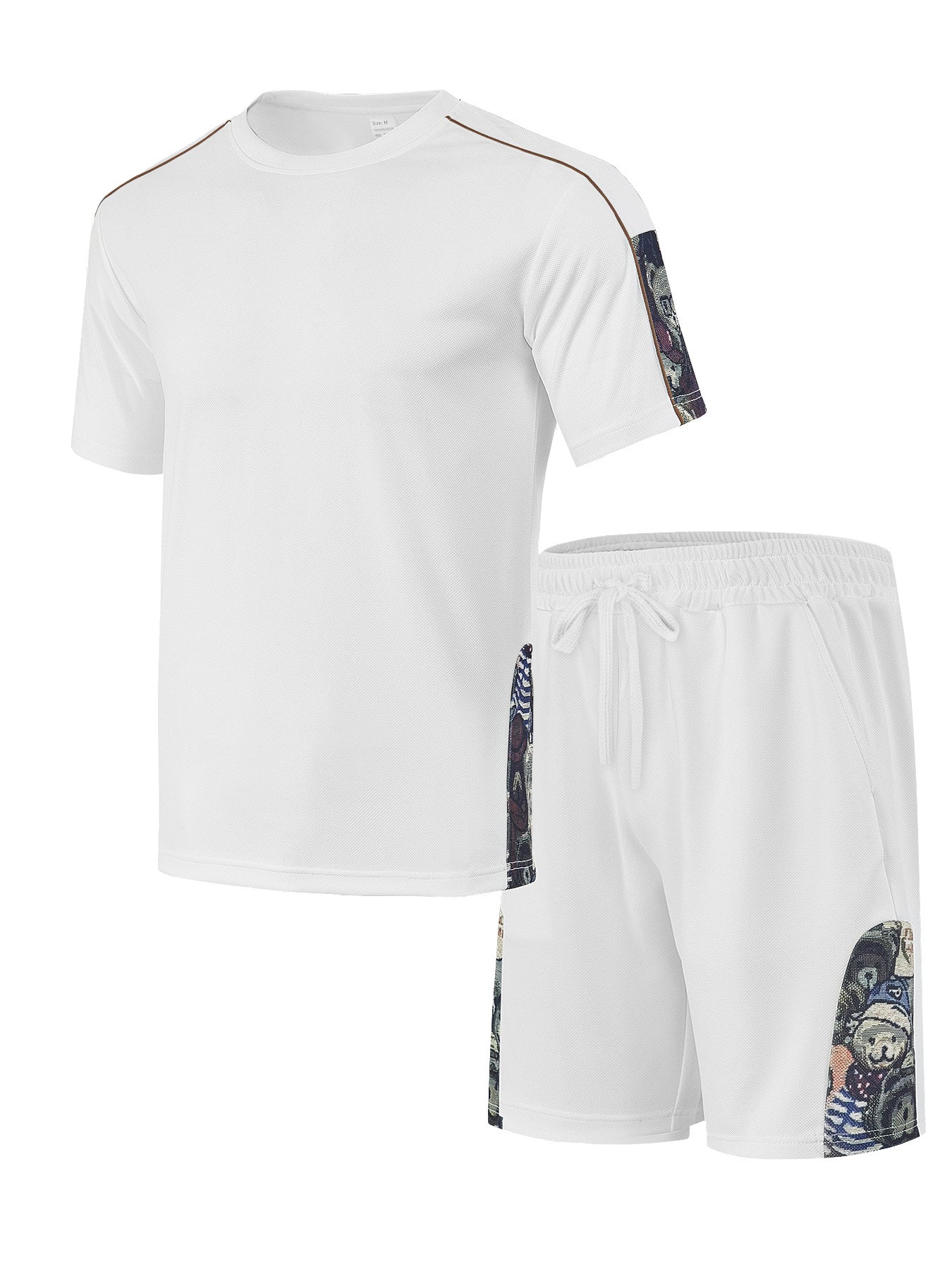 Men's Short-Sleeve Graphic Tee and Shorts Gym Set