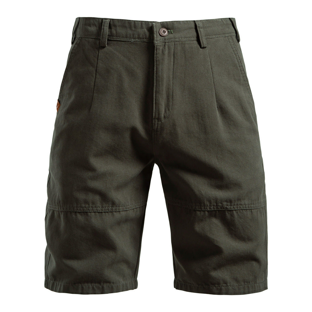 Men's Durable Pleated Shorts with Multiple Pockets