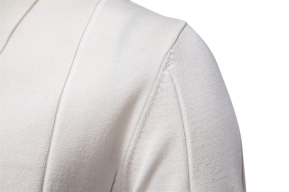 Men's Short-Sleeve Quarter-Zip Polo Shirt with Ribbed Detailing