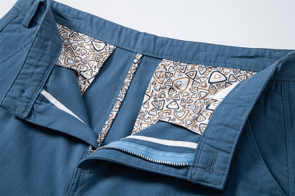 Men's Durable Pleated Shorts with Multiple Pockets
