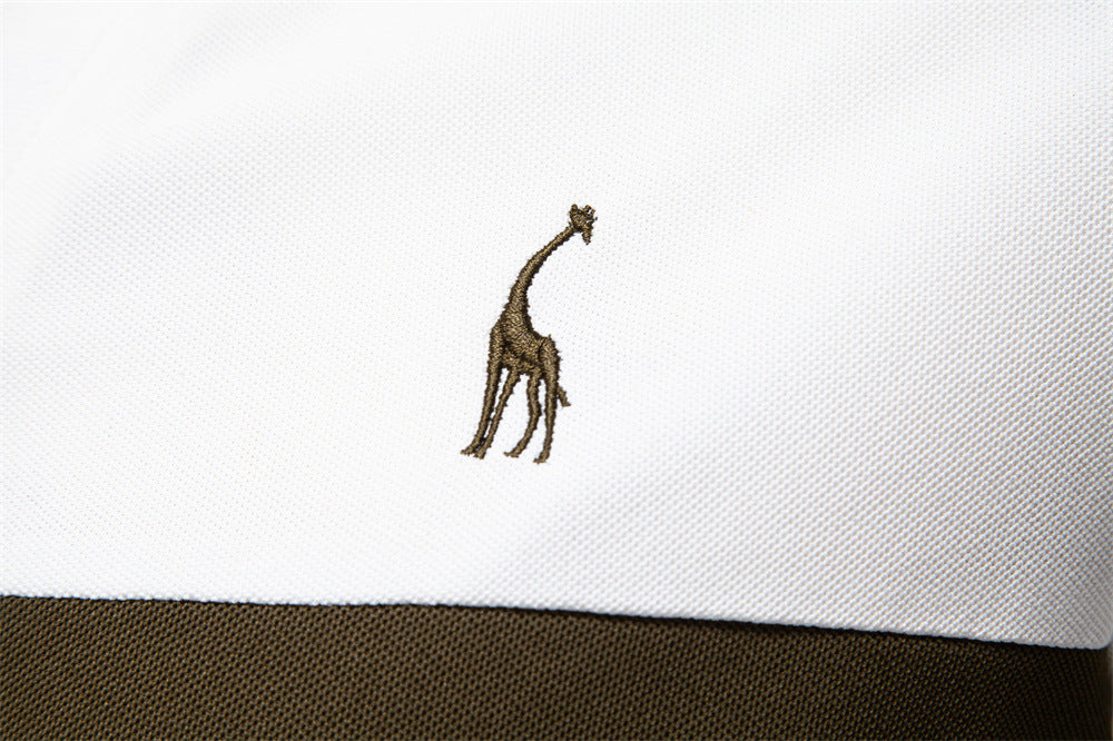 Men's Short-Sleeve Stripe and Embroidered Polo Shirt