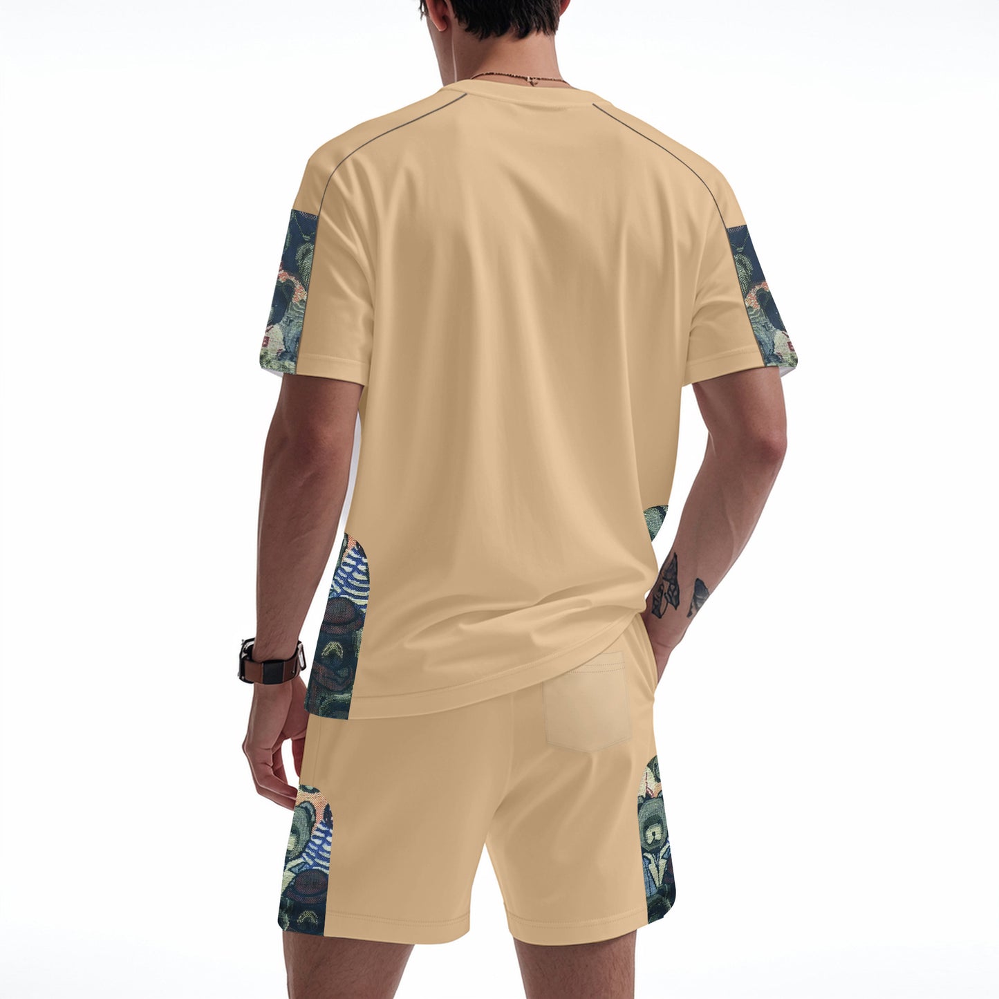 Men's Short-Sleeve Graphic Tee and Shorts Gym Set