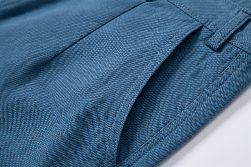 Men's Durable Pleated Shorts with Multiple Pockets