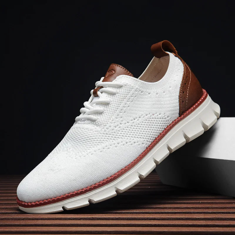 Comfy Non Slip Casual Lace Up Comfort Sneakers - white