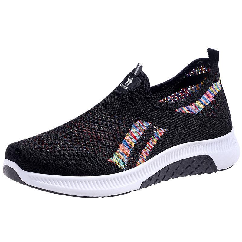 Slip on fly-woven breathable casual lightweight breathable sneakers