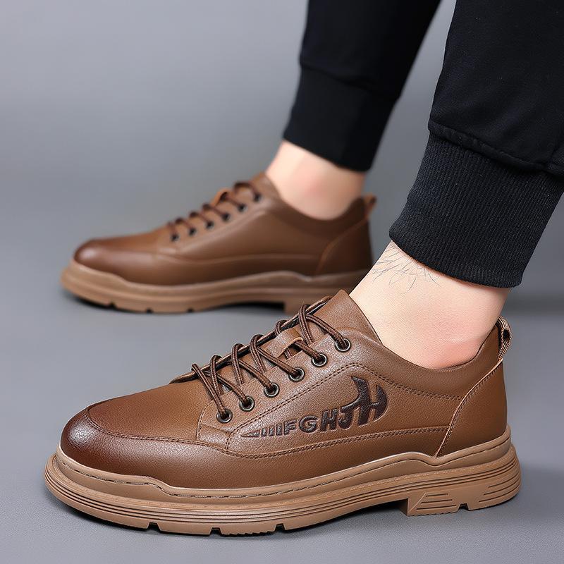 Spring and summer soft leather men's casual driving soft sol fashion sports leather shoes