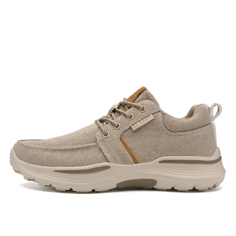 Canvas platform wide feet lace-up casual shoes