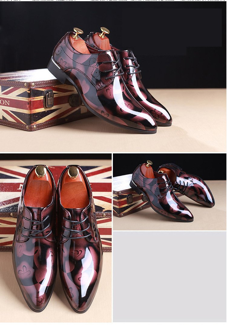 Italian gentleman groom derby business dress pointed scalp shoes