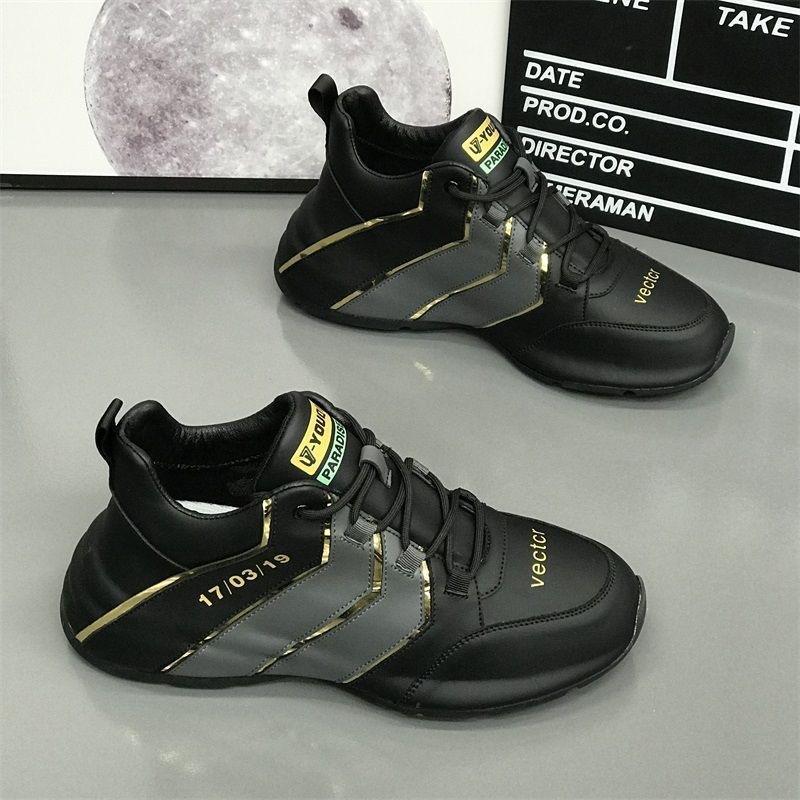 Men's Spring Autumn Leather Comfortable Platform Sneakers Lace Up Fashion Running Shoes Luxury Shoes