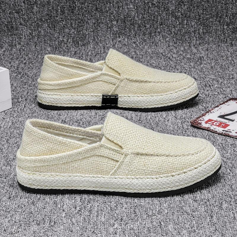 Summer casual linen shoes men's lazy trendy shoes 2023