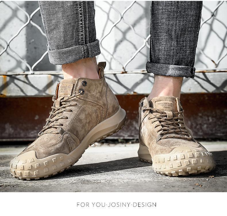 Men's Leather shoes non-slip Tooling flat Shoes