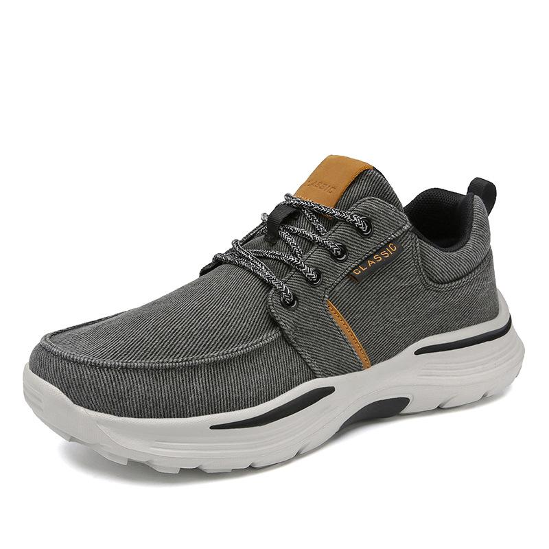 Canvas platform wide feet lace-up casual shoes