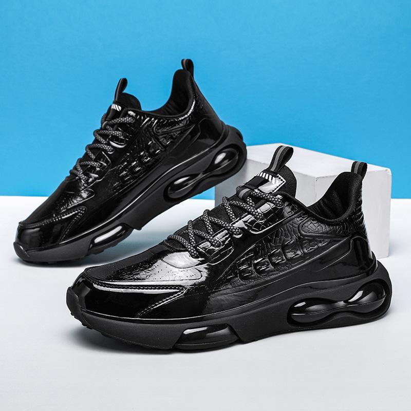 Popcorn Air Cushion Sports Casual Shoes Couple Leather Shoes
