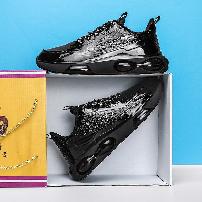 Popcorn Air Cushion Sports Casual Shoes Couple Leather Shoes