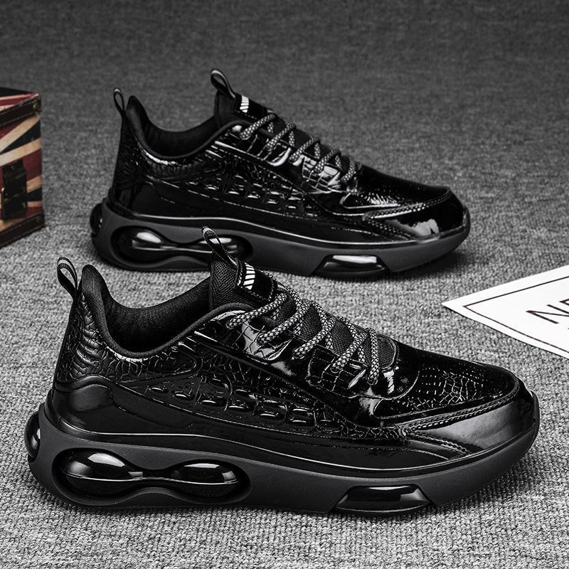 Popcorn Air Cushion Sports Casual Shoes Couple Leather Shoes