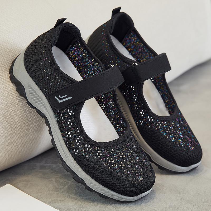2023 Hot Sale Mom Shoes Spring and Summer Mesh Soft Soled Walking Shoes