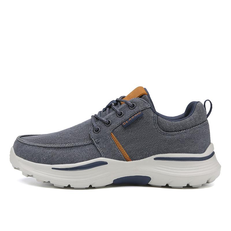 Canvas platform wide feet lace-up casual shoes