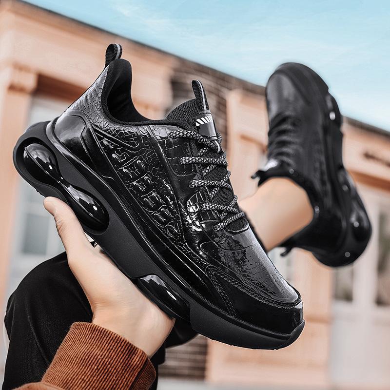 Popcorn Air Cushion Sports Casual Shoes Couple Leather Shoes