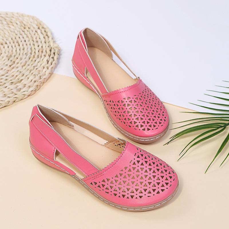 Hole shoes summer fashion cutout round toe wedge sandals