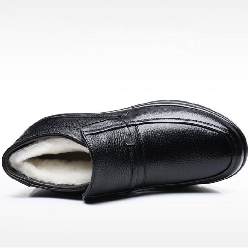 Leather cashmere plus size non-slip men's shoes