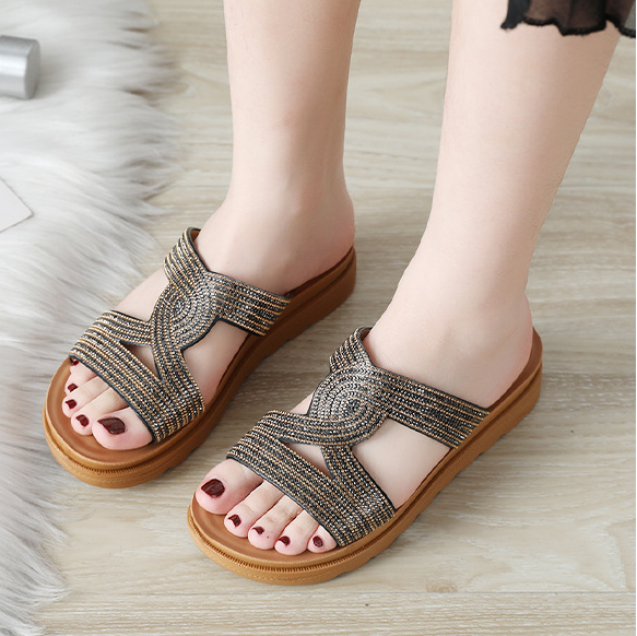 Rhinestone Soft Sole Non-slip Fashion Comfortable Slippers