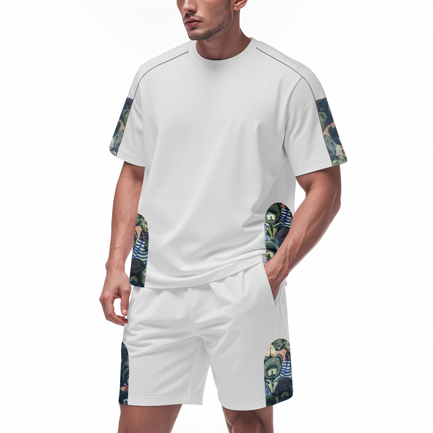 Men's Short-Sleeve Graphic Tee and Shorts Gym Set