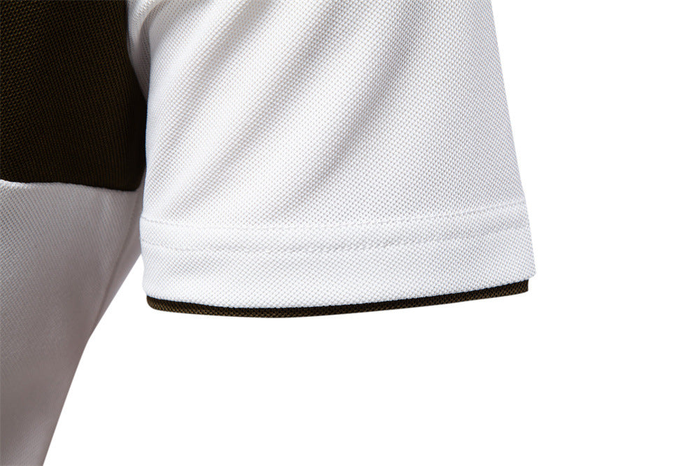 Men's Short-Sleeve Stripe and Embroidered Polo Shirt