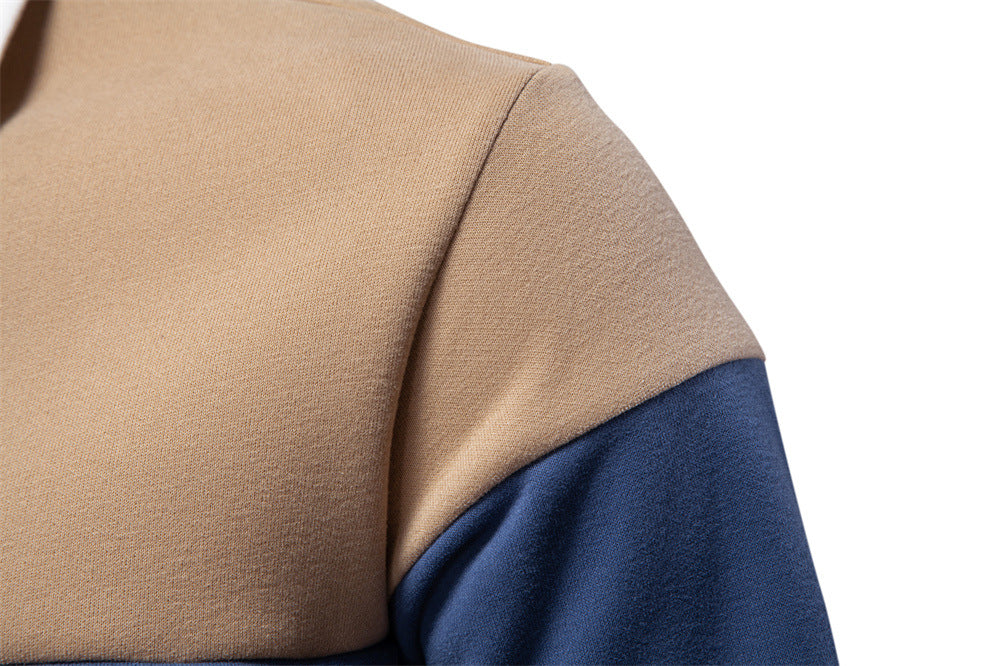 Men's Long-Sleeve Two-Tone Polo Shirt