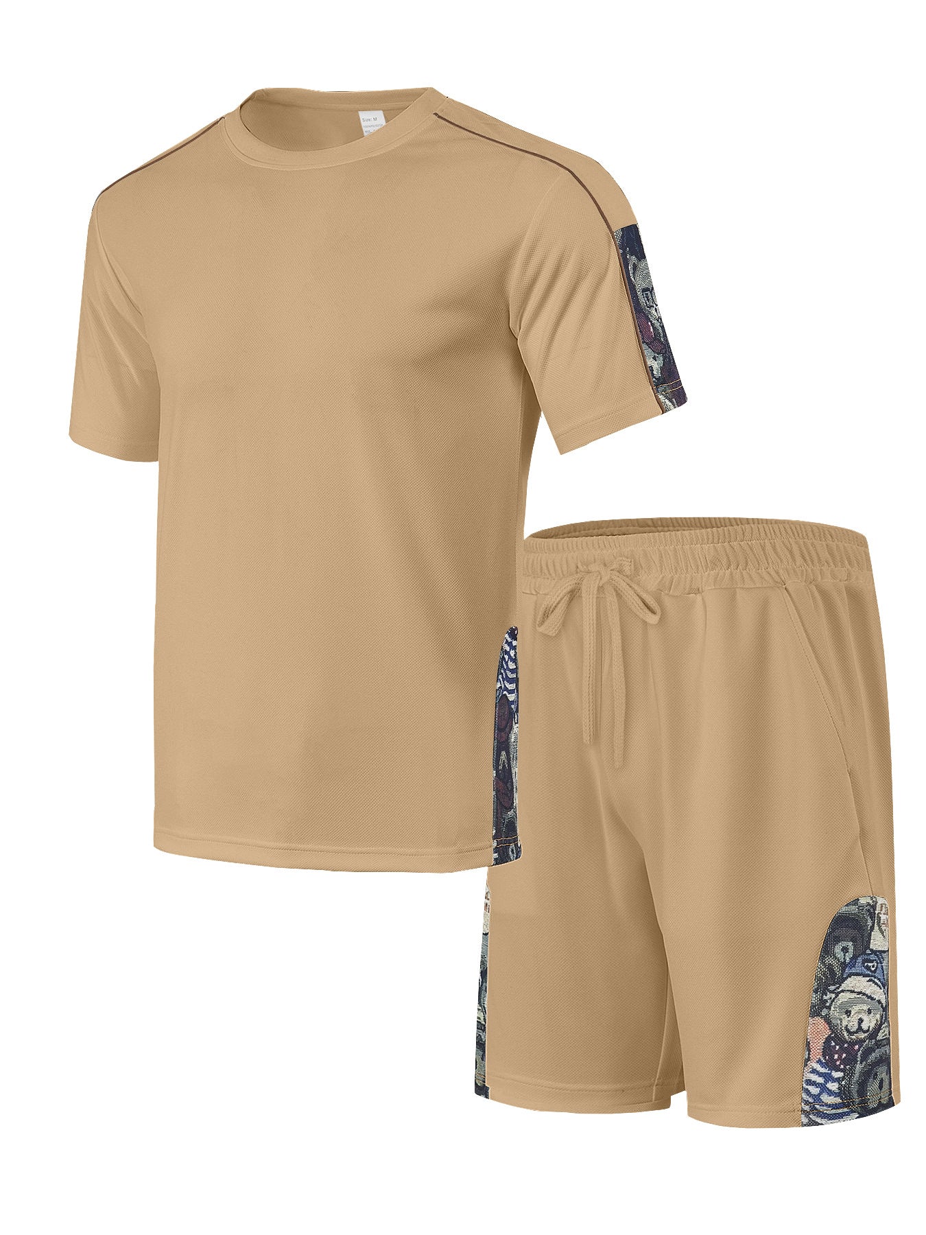 Men's Short-Sleeve Graphic Tee and Shorts Gym Set