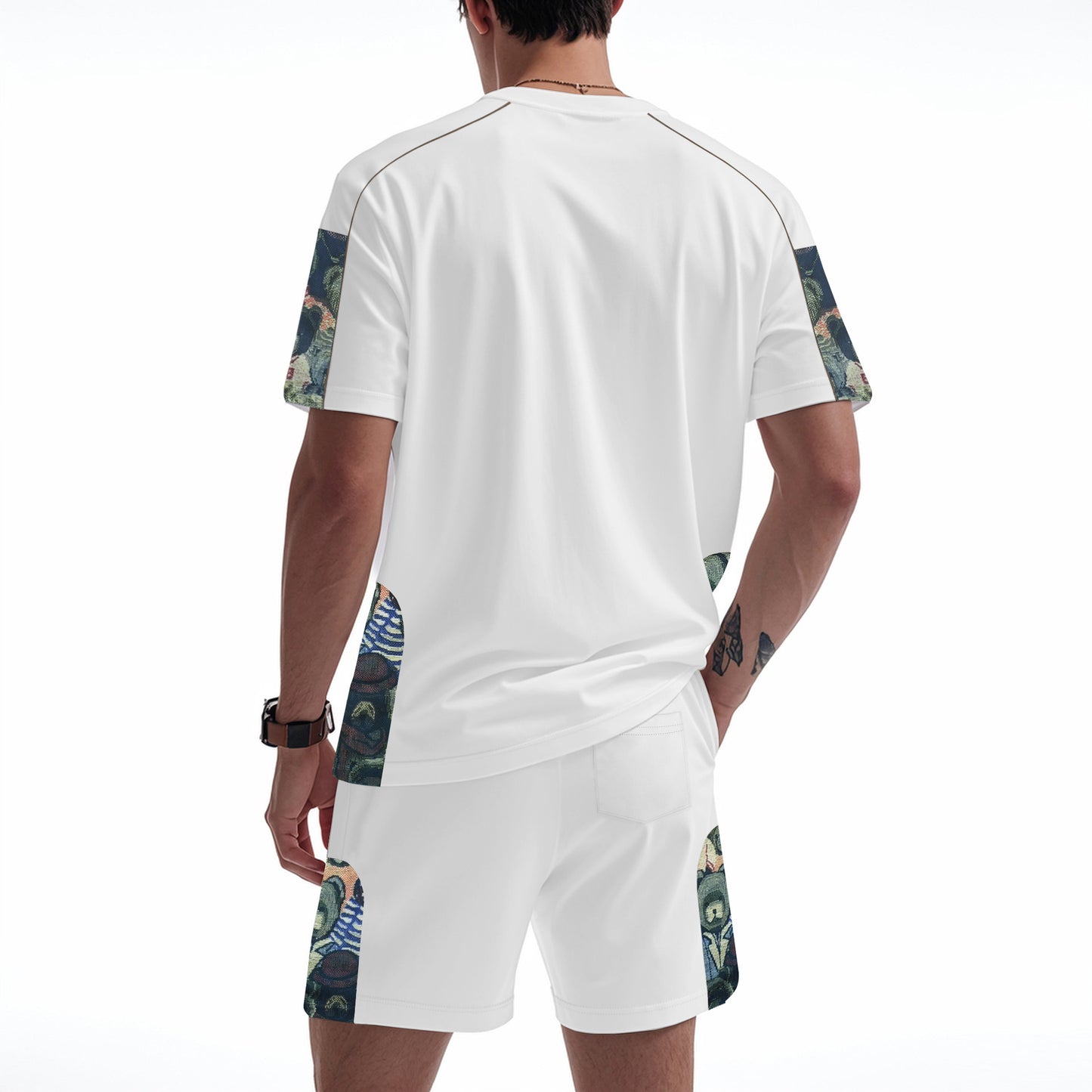 Men's Short-Sleeve Graphic Tee and Shorts Gym Set