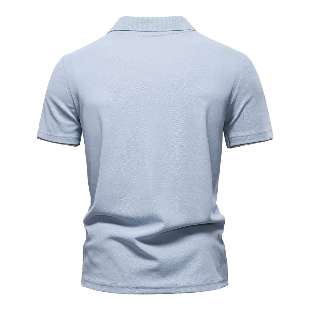 Men's Short-Sleeve Stripe and Embroidered Polo Shirt