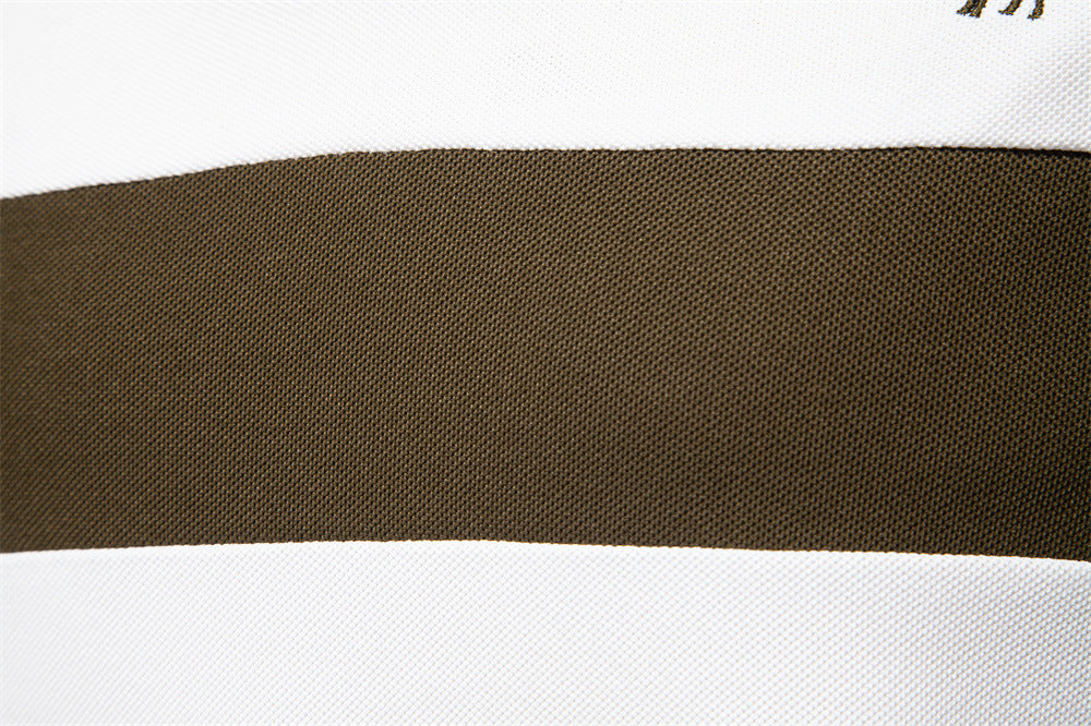 Men's Short-Sleeve Stripe and Embroidered Polo Shirt