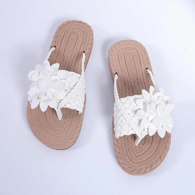 Women's Flower Flat Flip Flops