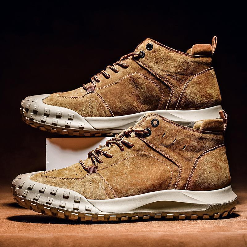 Men's Leather shoes non-slip Tooling flat Shoes