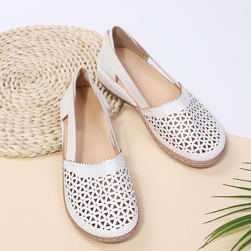 Hole shoes summer fashion cutout round toe wedge sandals