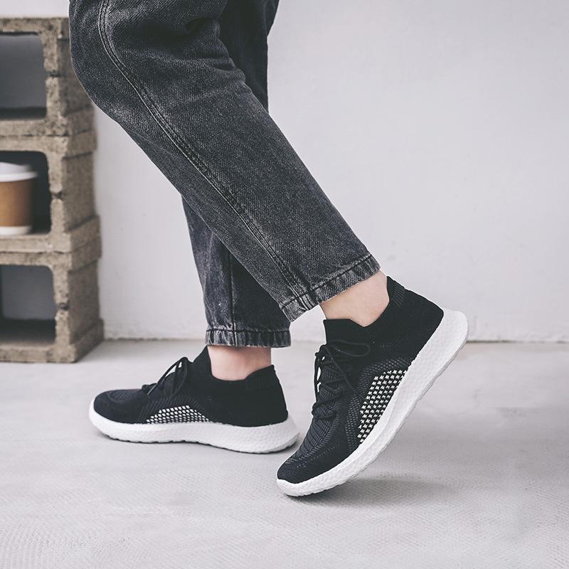 Men's fly-woven rubber foam sole sneakers