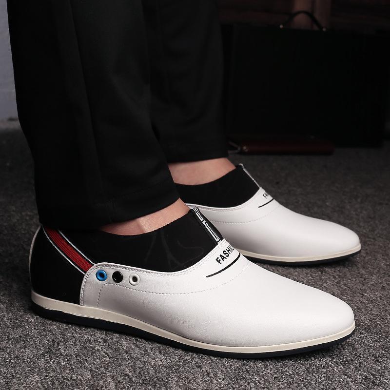 Leather Mens Trend Casual Shoe Italian Breathable Leisure Male Loafer Shoes