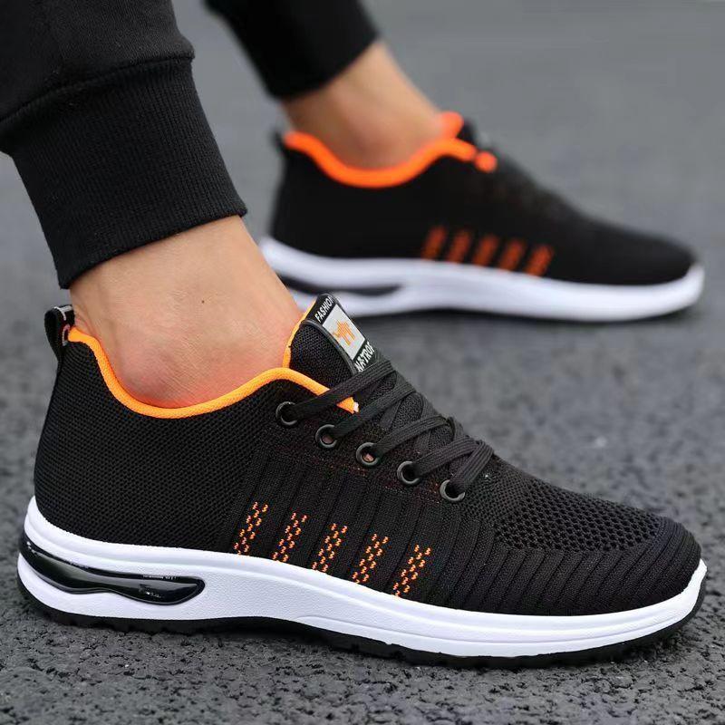 Men's Air Cushion Sneakers Lac-up Mesh Men Casual Shoes Lightweight Comfortable Walking Sneakers