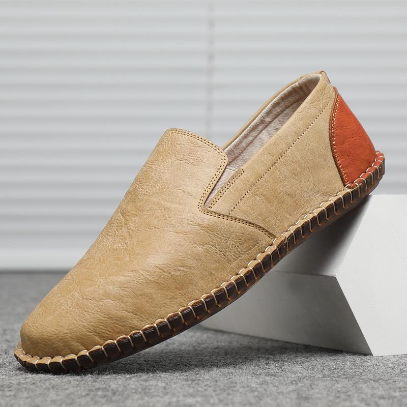 Handmade Top Quality Casual Flats Men's Genuine Leather Shoes Spring Summer 2023 Shallow Slip on Driving Shoes