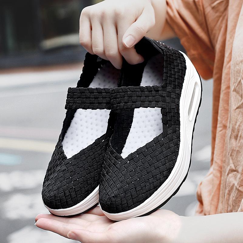 Handmade stretch upper air cushion orthopedic casual sneakers